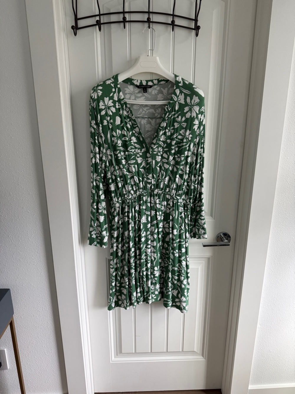 41 Hawthorn Green Floral V-Neck Long Sleeve Dress XL